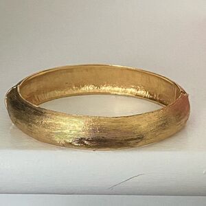 Vintage Monet Brushed Gold Clamper Bracelet